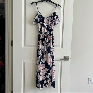 Gypsies & Moondust Blue & Pink Floral Maxi Dress